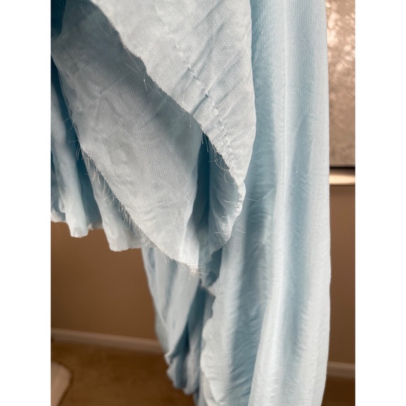 DEME By Gabriella Dahlia Strapless Sheer Blue Maxi Dress Size Medium - Picture 6 of 8